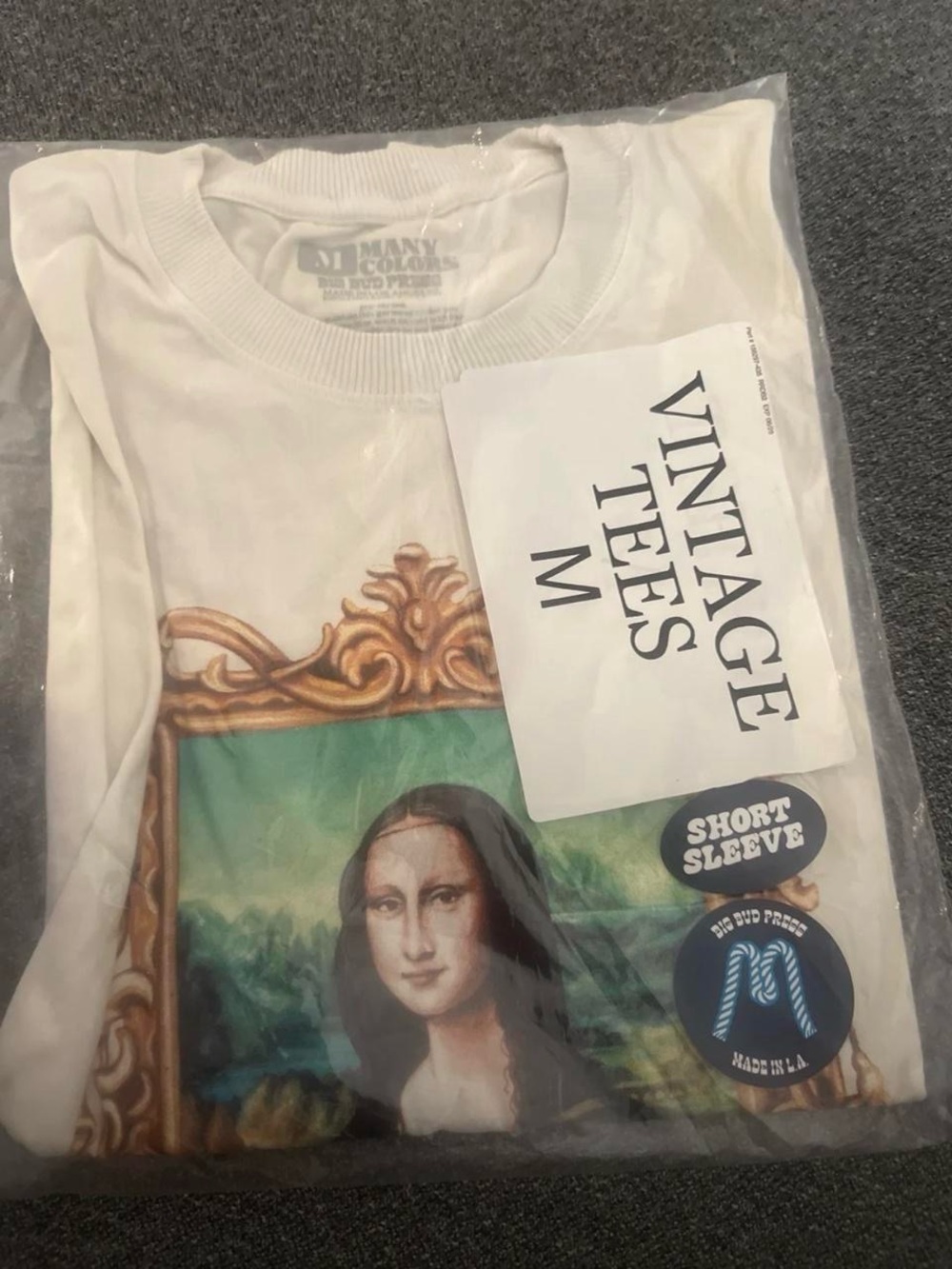 Big Bud Press White Mona Lisa Frame Short Sleeve Tee